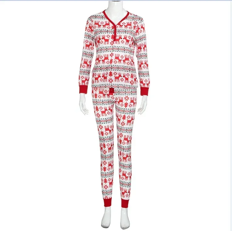 Family Christmas Matching Pajamas Set Xmas Adult Kids Mother and Daughter Father Son Sleepwear Baby Family Look Outfits