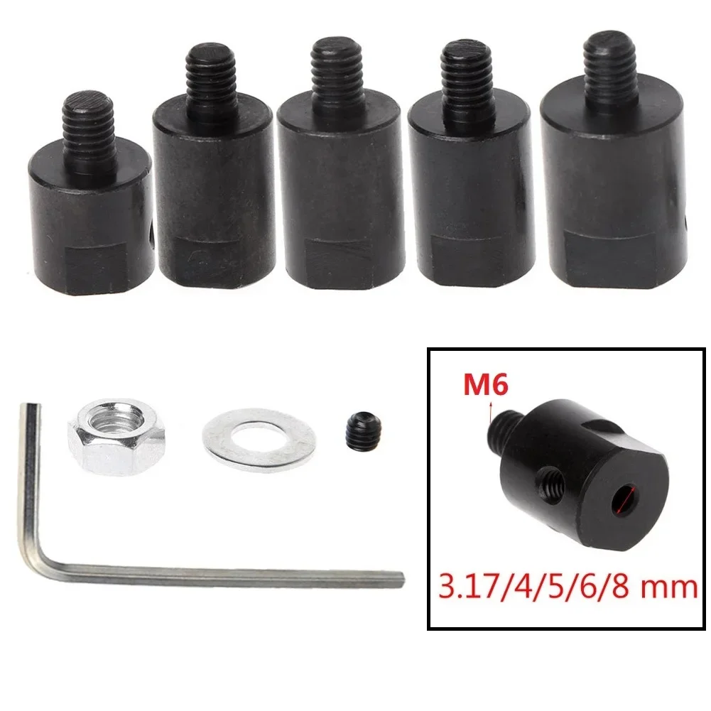 1 Set M6 3.17/4/5/6/8mm Motor Shaft Coupler Sleeve Saw Blade Coupling Chuck Adapter Power Tool Parts Accessories