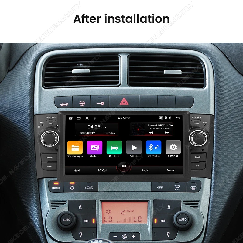 مشغل وسائط متعددة 7 بوصة أندرويد 13 Autoradio لشركة فيات غراندي بونتو لينيا 2007-2012 Carplay Auto RDS GPS WIFI 2din وحدة رأس ستيريو