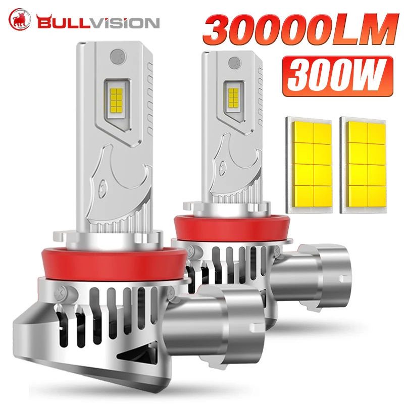 

30000LM H8 H11 LED Headlight H9 H4 HB3 HB4 9005 9006 9012 Canbus 32 CSP Car High Close Lamps Auto With Fan Turbo Lights 2PCS