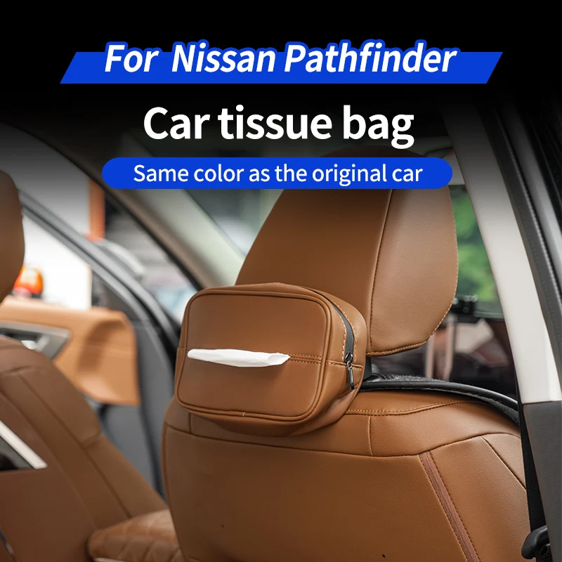 For  Nissan Pathfinder Car tissue bag 2024 2025 Same color as the original car tissue bag Nappa leather car accessories