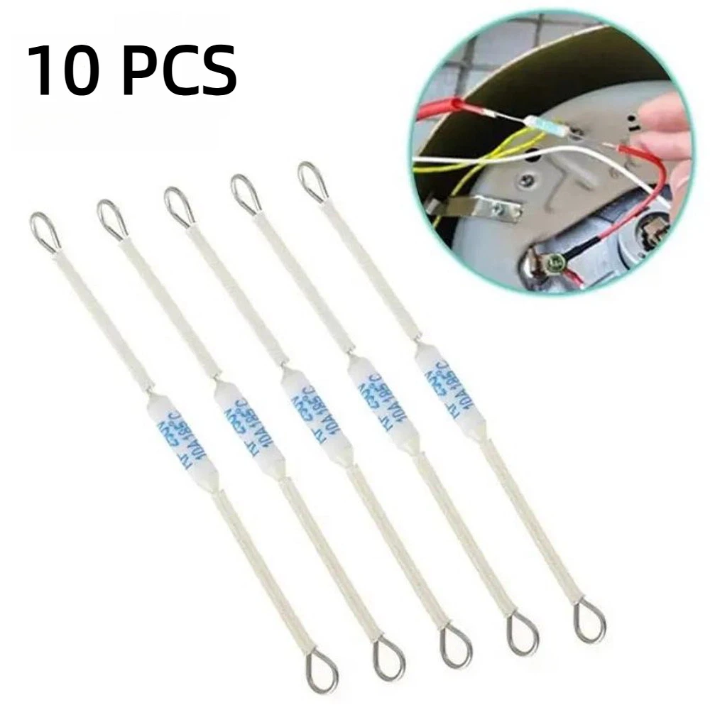 10Pcs Ceramic Thermal Fuse 10/15/20A 250V 185C 20A 230C Thickened Design For Home Appliance Repair And Circuit Protection