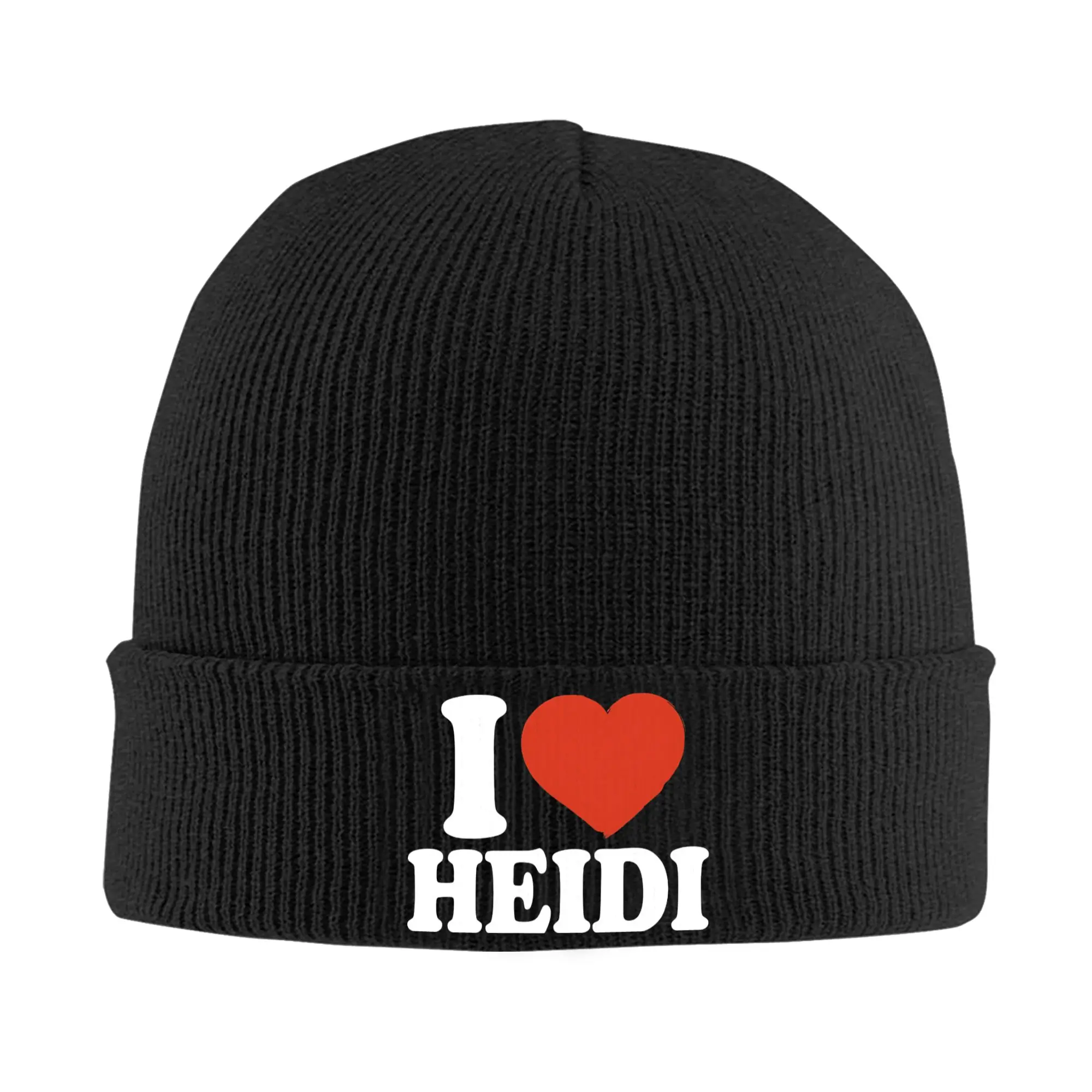 I Love Heidi Bonnet Hats  Beanie Hats Spring Printed Knit Hat Retro Men Women Kpop Warm Cap