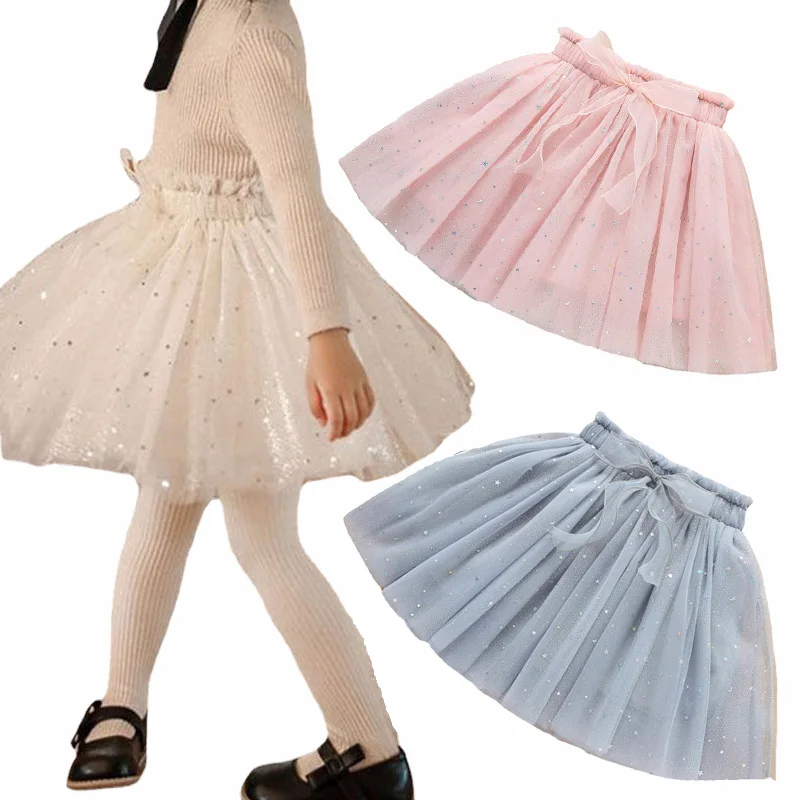 Baby Girl Tutu Skirt Meshed Ball Gown Bow Lolita Skirts Ballet Toddler Girls Clothes Princess Outfit Children Twinkle Star