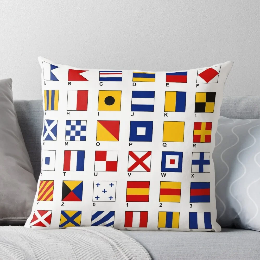 

Nautical Flags Throw Pillow pillows decor home Couch Cushions Decorative pillow case