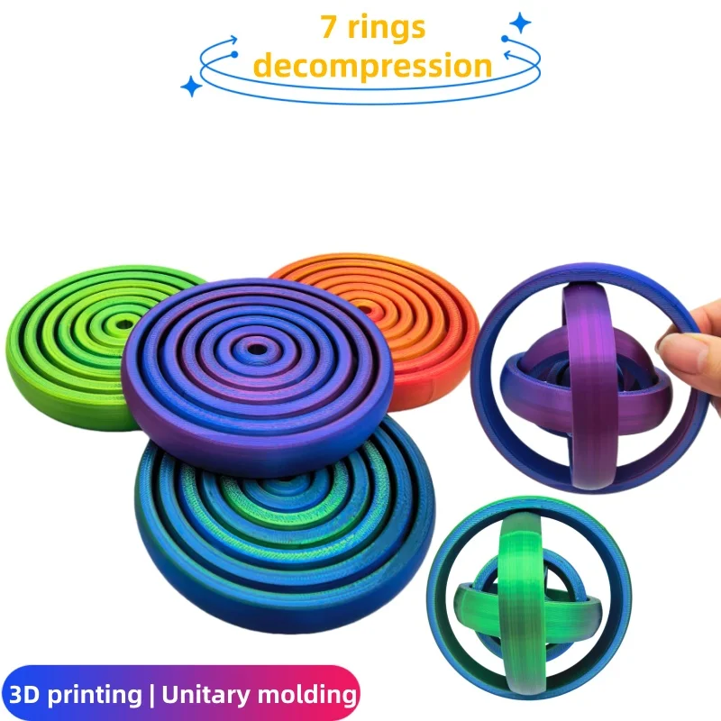 3D printed stress relief toy starship stress relief disc gyroscope poly,for home and office decoration, for gift or personal use