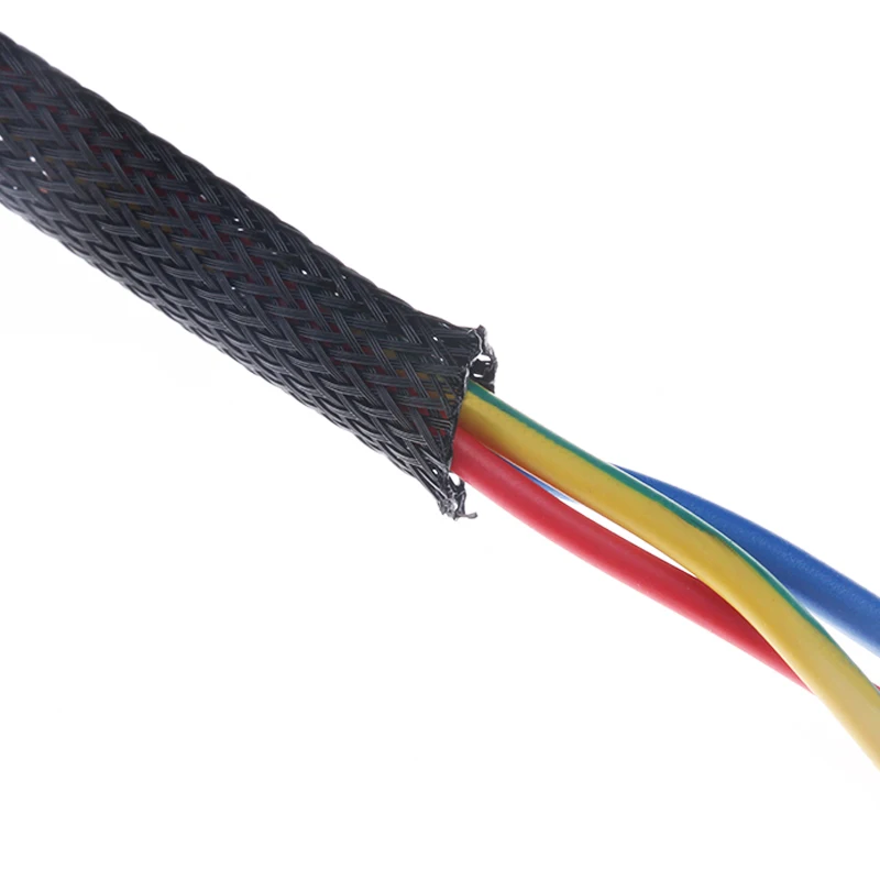 Dropship 1/5/10/50/M Black Insulated Braid Sleeving 2/4/6/8/10/12/15/20/25mm Tight PET Wire Cable Gland Protection Cable Sleeve image 3