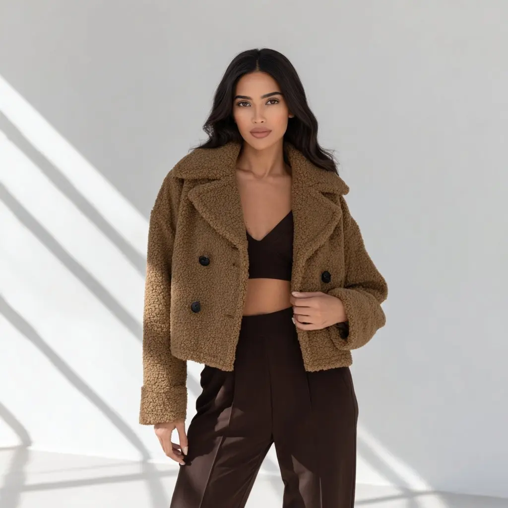 

Повседневное плюшевое пальто, весеннее платье, осенняя модная женская верхняя одежда, удобный мягкий материал, без украшения