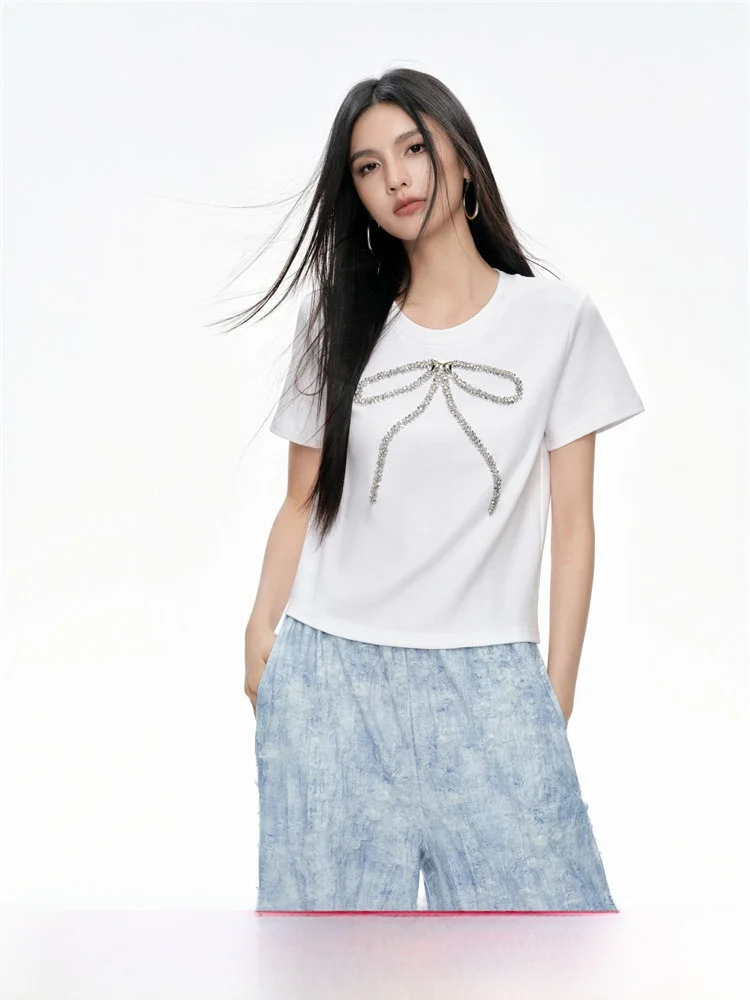 

Женская футболка Chill Zoe Water Diamond Knot ort Sve, летняя повседневная футболка с круглым вырезом из смесового хлопка