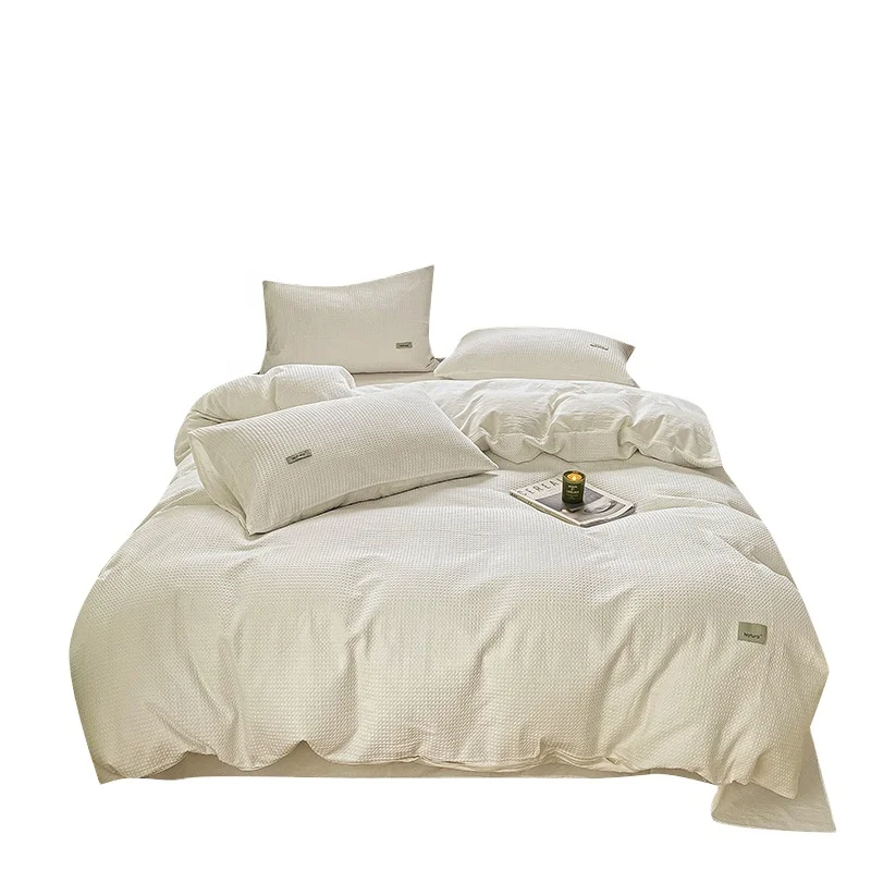 

New fall and winter cotton waffle bed four-piece sets, three-piece sets of cotton sheets