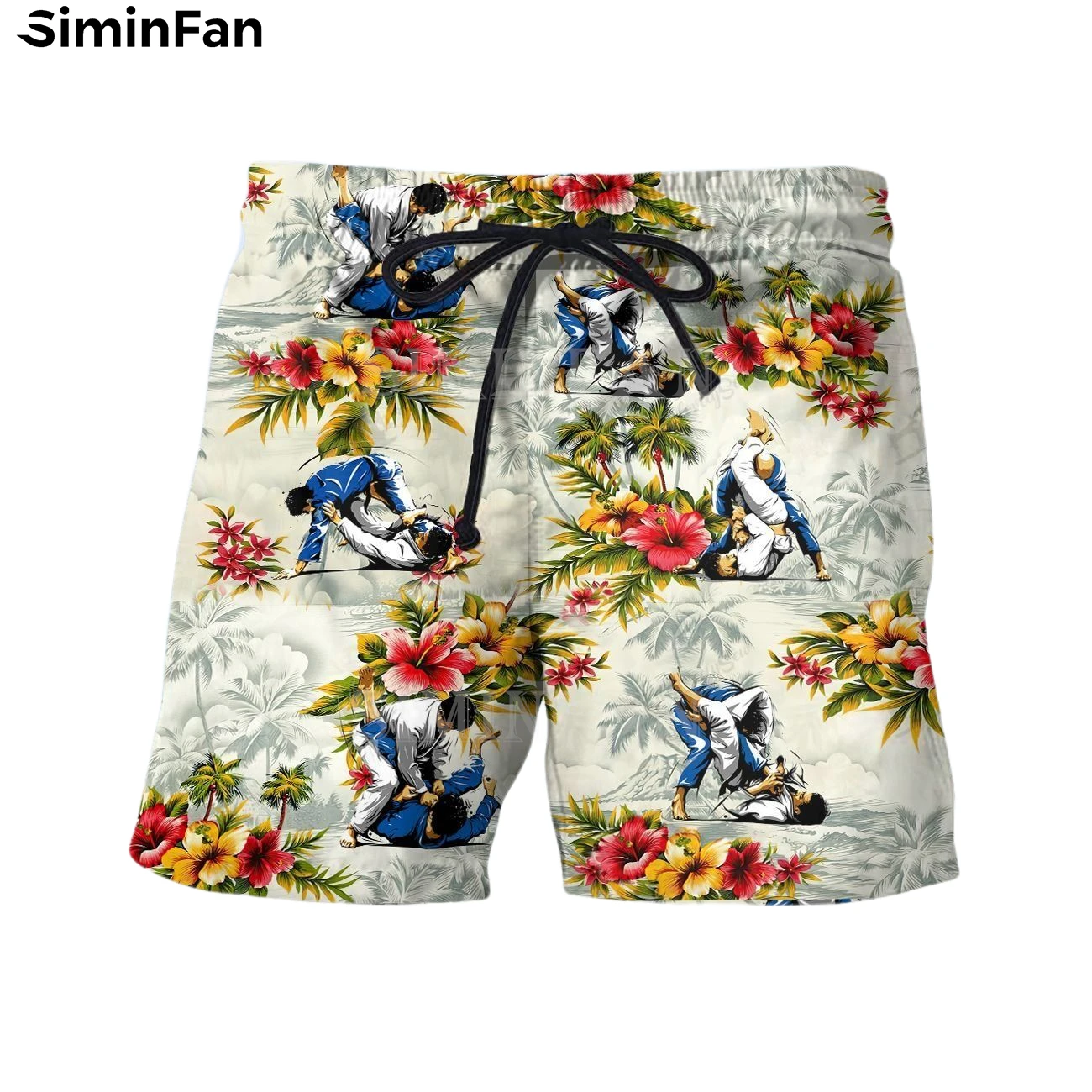 

Brazil Jiu Jitsu Flower 3D Printed Mens Hawaii Board Shorts Male Summer Trousers Casual Beach Pant Unisex Harajuku Streetwear S2