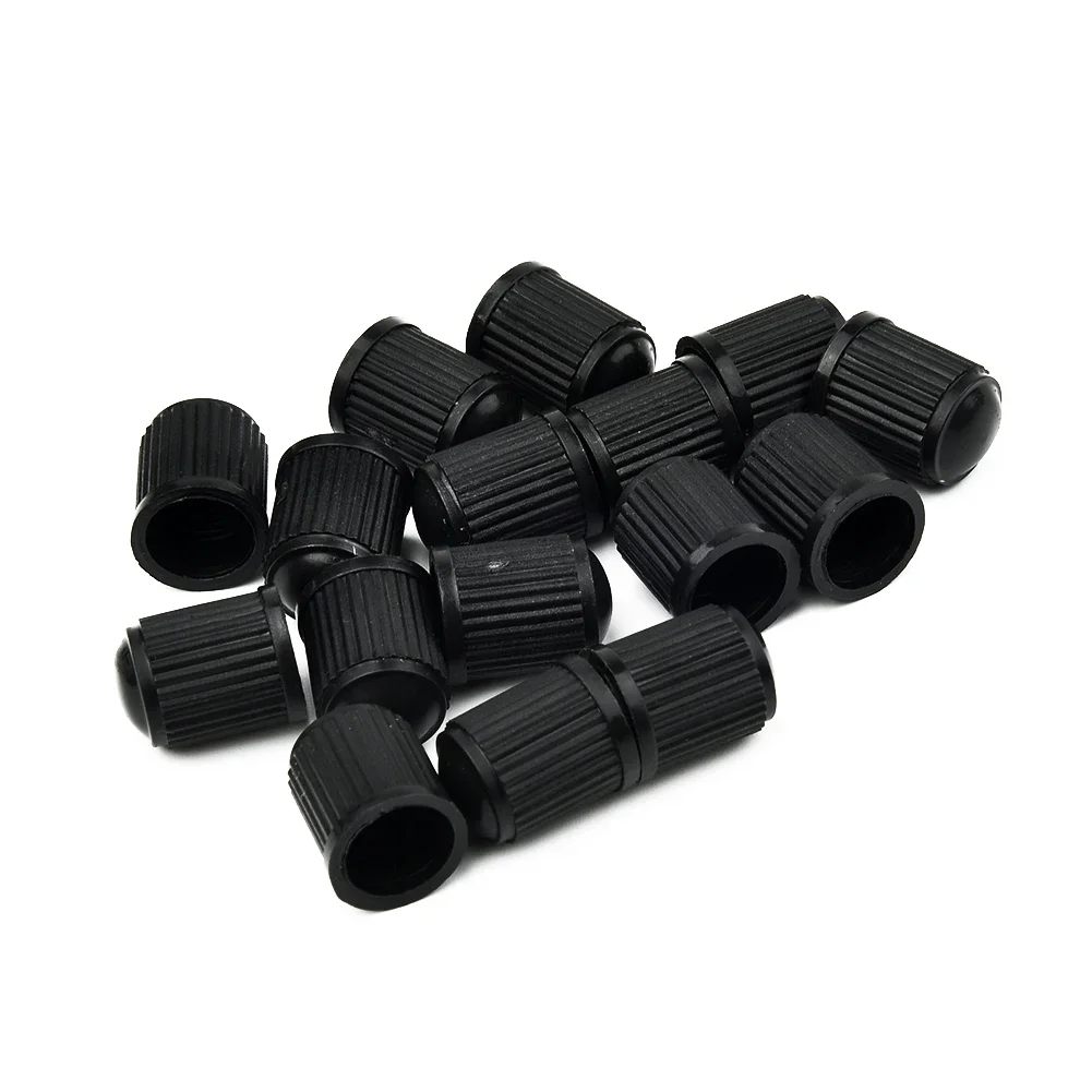 20PCS Car Tires Valve Plastic Black Bike Tyre Valve Cap O Rubbers Ring Covers Dome Shape Dust Valve Auto Cap Valve Stems