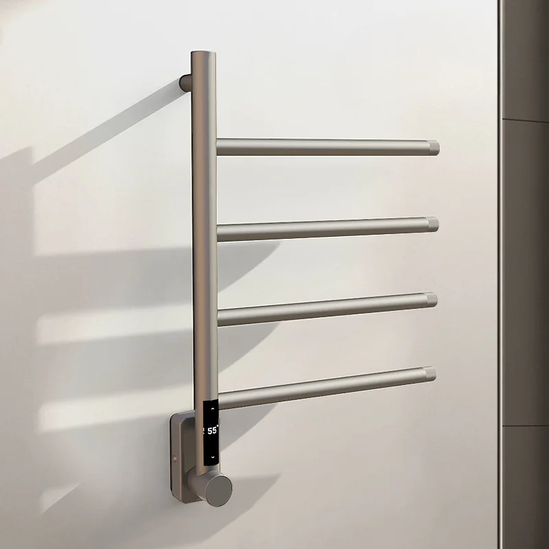 Intelligent electric towel rack, explosive gun, gray bathroom punching, regular drying, stainless steel towel rack