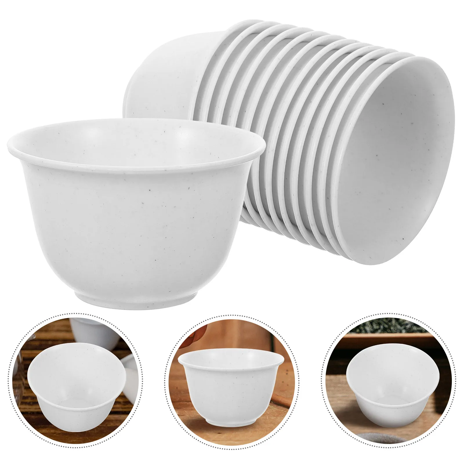 

48pcs Thickened Cup Traditional Teacup Mini Tea Bowls Reusable Chinese Style Teacups Household Gathering
