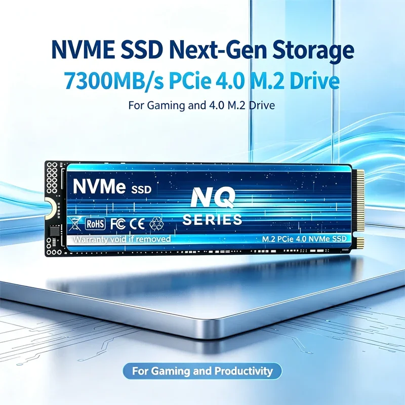 SSD NVMe M.2 de Alto Desempenho da Série NQ, PCIe4.0, 7300MB/s, Unidade de Estado Sólido Interna para Jogos, Armazenamento de Grande Capacidade para PC