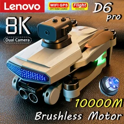 Lenovo D6 PRO Drone professionale WIFI GPS motore Brushless doppia fotocamera 8K HD fotografia aerea evitamento ostacoli giocattoli UAV nuovo