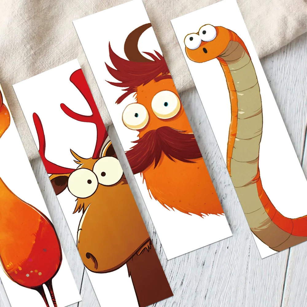 Imagem -04 - Animal Engraçado Cartoon Bookmarks Páginas de Leitura Rotulagem de Livros Decoração para Estudantes Página Faça Você Mesmo Presentes Criativos 30 Pcs