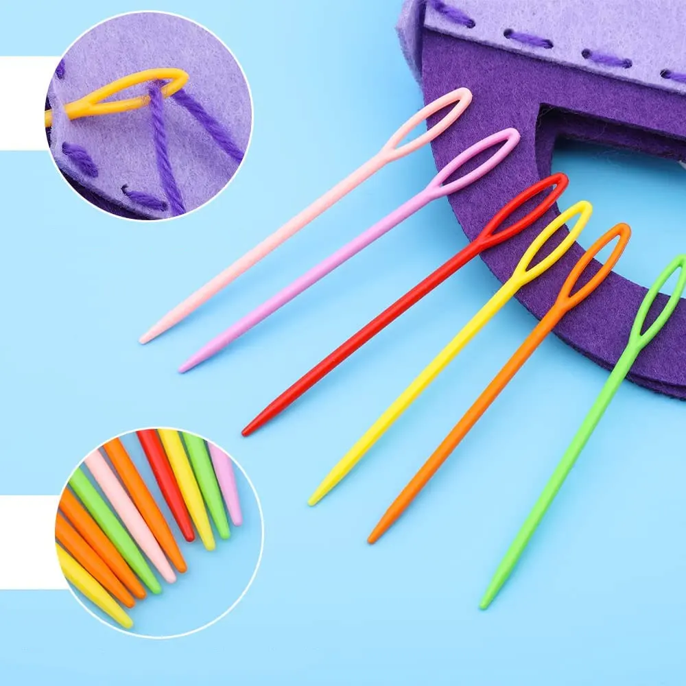 

20Pcs Plastic Sewing Needles Wool Embroidery Tapestry Weaving Needles for Crafts Clothing Shoes DIY Kniting Cusp Crochet Hooks