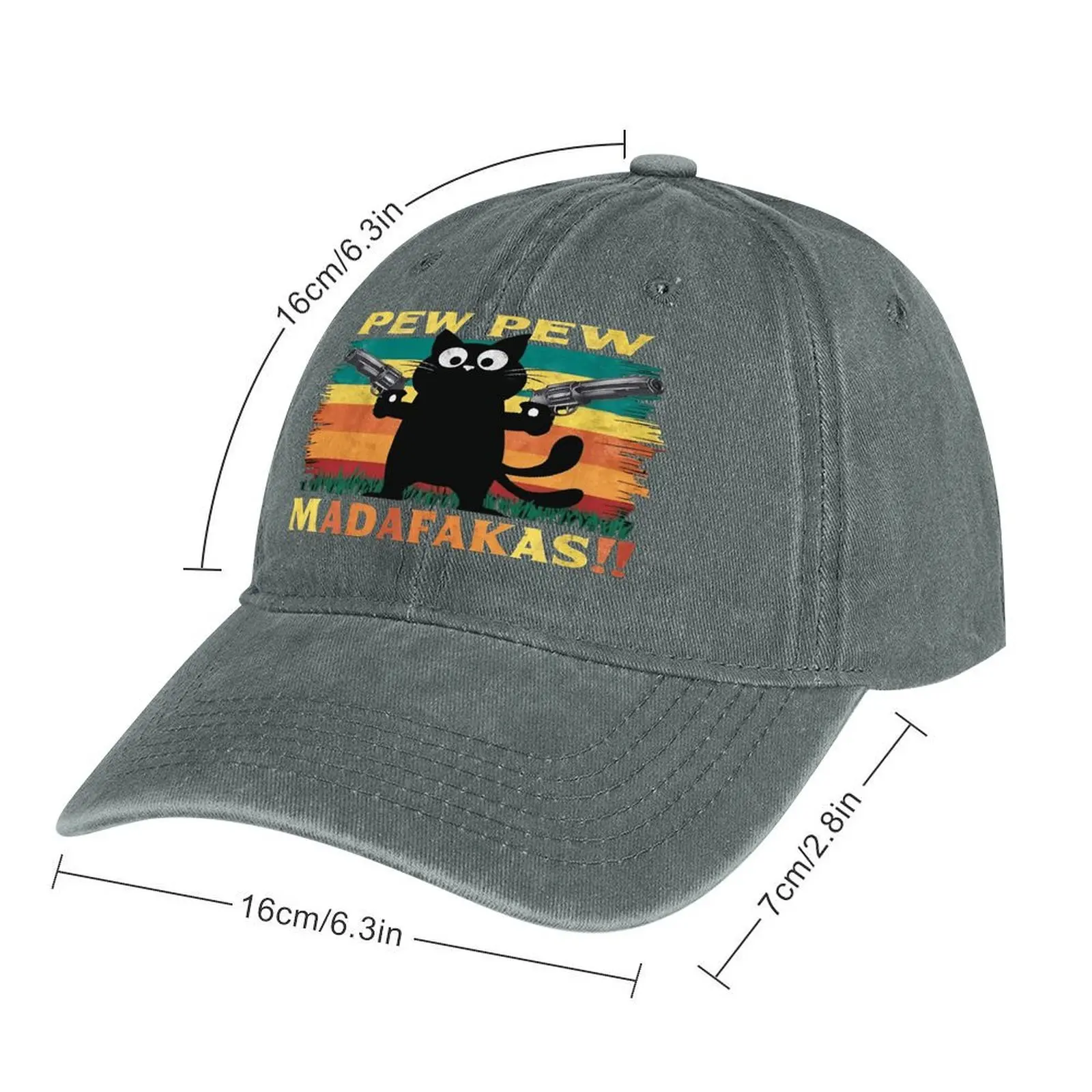 Pew Pew Madafakas Cat Meme Pattern Printing Birthday Gift Dad Hat Spring and Autumn Outdoor Adjustable Sport Hats Baseball Caps