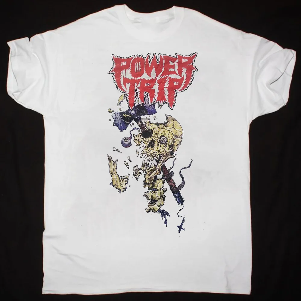 Power Trip Band Concert Tour White T-Shirt Cotton  Tees Y2K tops Unisex Summer Short Sleeve