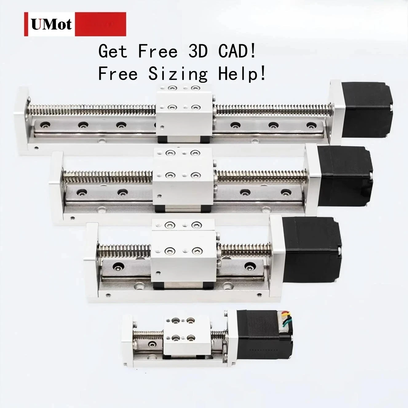 UMOT 20mm Wide Mini Linear Stage Actuator 20-100mm Adjustable Stroke Nema8 Stepper Motor T-Screw Linear Guide for Automation/CNC