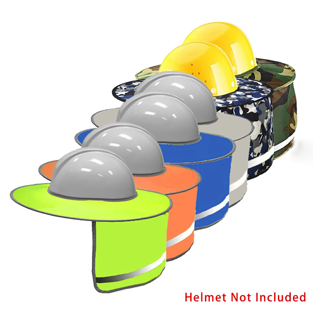 

Outdoor Safety Hat Neck Shield Cover Sun Shade Neck Shield Helmets Reflective Stripe Safety Cap For Construction Worker