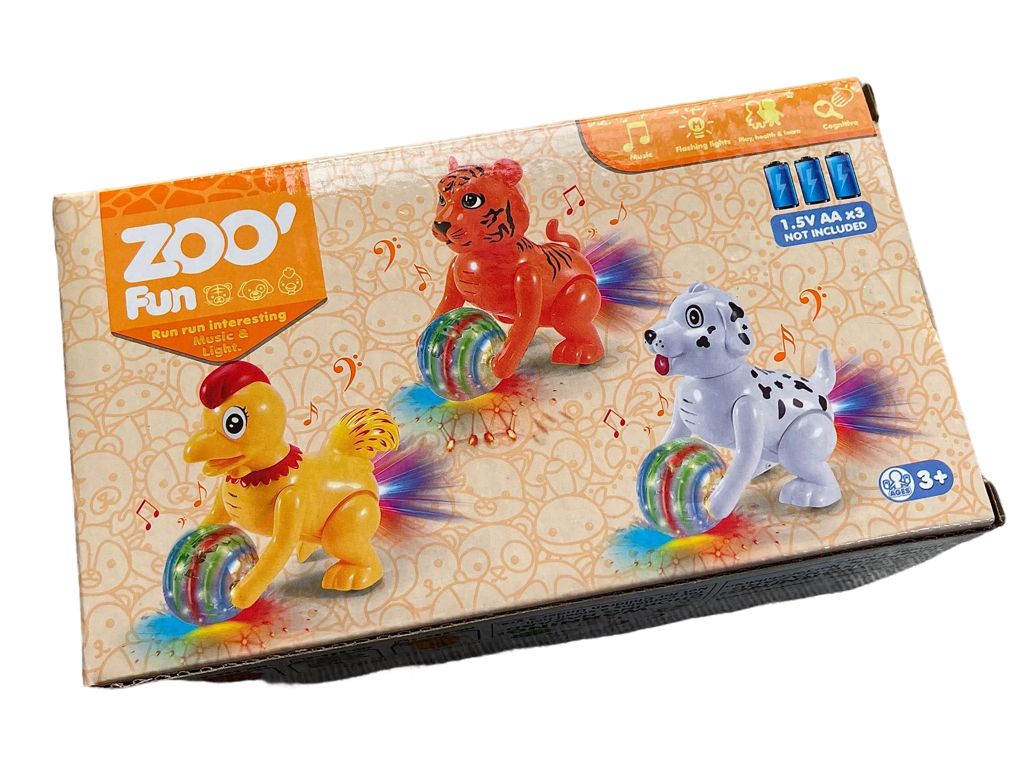 Zoo Run Sound Dazzle Electric 6 Animals  Baby Toys Stage Lights Music Fun and Companion Vocal Toy Suitable Gifts For Kids