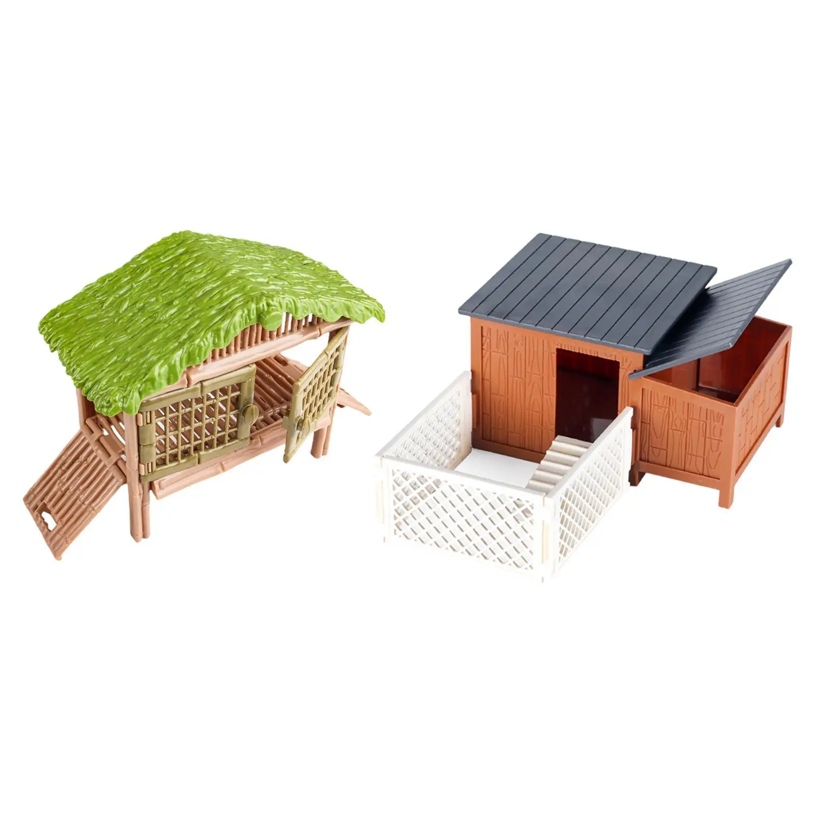 Chicken Cage Toy,Miniatures Chicken House,Micro Landscape Ornaments,Interactive Farm Landscape Model for Kids Girls