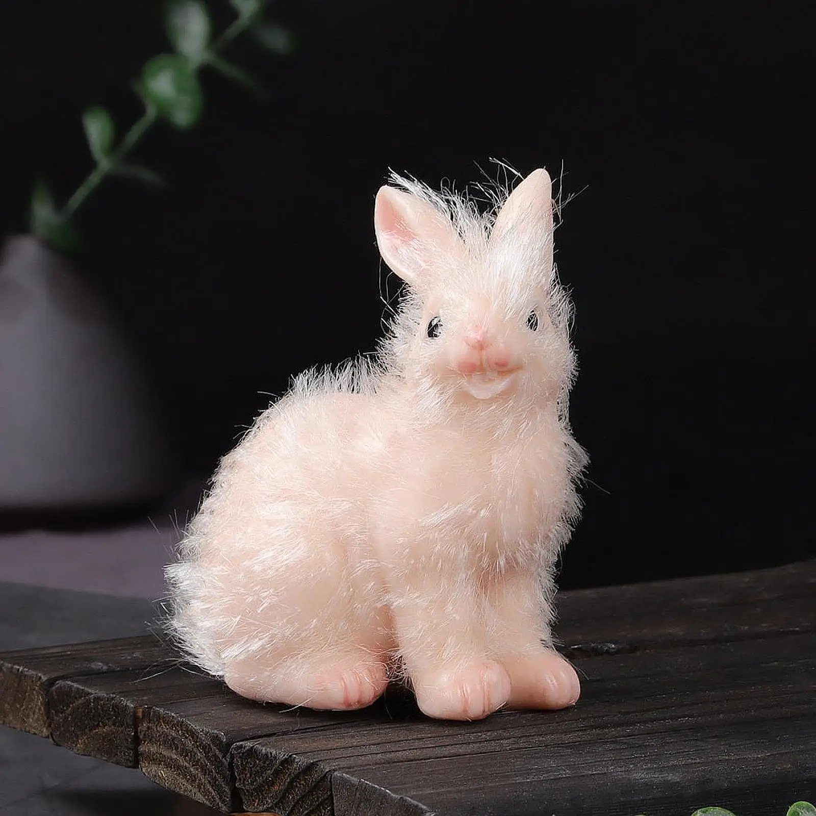 Figuras de conejitos, juguetes, estatuilla de conejo realista para regalo navideño, adorno de escritorio