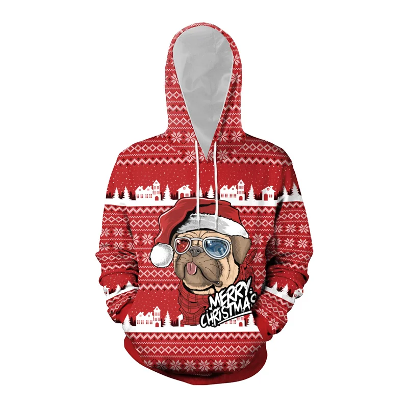 

Merry Christmas 3D Printed Hoodies For Me Funny Xmas Dog Graphic Sweatshirts Fashion Casual Women Tracksuit Winter Pullovers Top