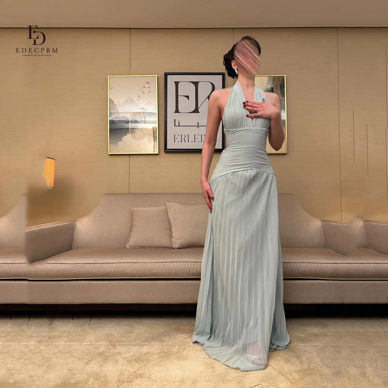 

EDECPBM Свадебные платья по индивидуальному заказу для вечеринок Шифоновые элегантные вечерние платья 2025 Платье для выпускного вечера Vestidos De Festa Gala с бретелькой на шее