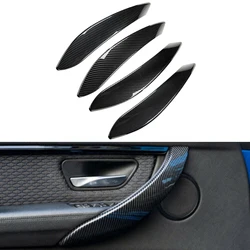 4Pcs Interior Door Handle Cover Trim Carbon Fiber Look For BMW 3 Series F30 F31 2012-2019 3GT F34 2013-2019 F33 F36 2014-2019