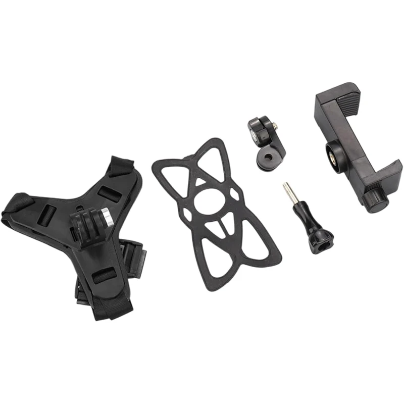 Motorcycle Helmet Strap Mount & Phone Stand Holder for GoPro Hero 12/11, Insta360 X4 & Action Cameras – Mobile Phone Accessories