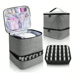 Borsa per olio essenziale borsa per smalto portatile a 1/2 strati custodia per trucco Organizer borsa cosmetica con manico per il viaggio