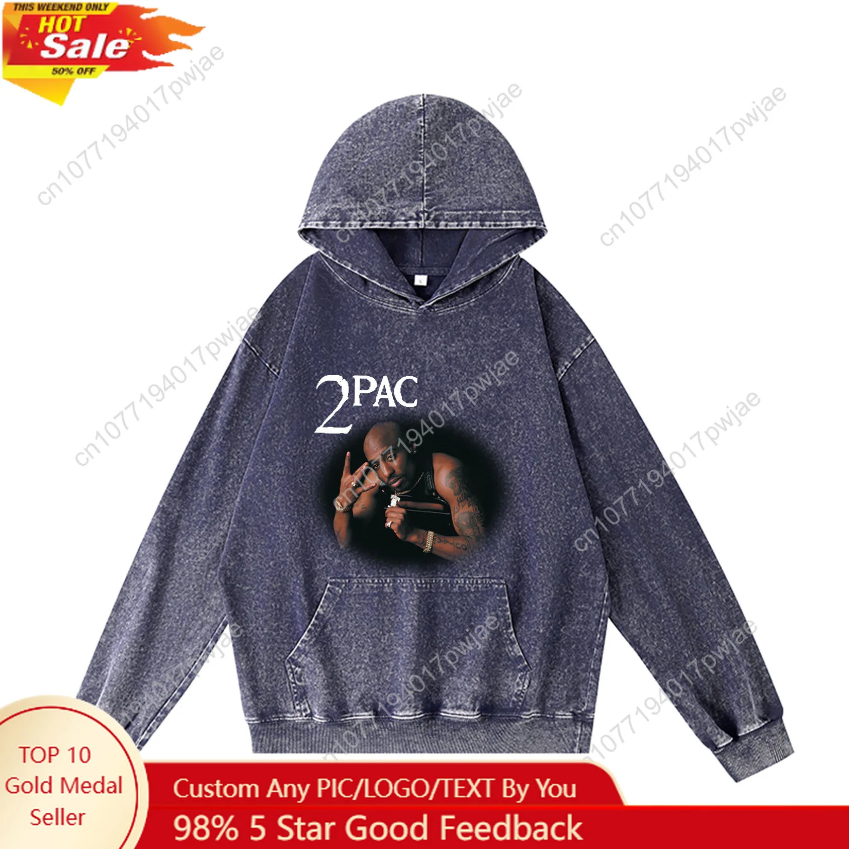 

Tupac Hip hop Rapper 2Pac Hoodie Hooded Sweatshirt Men Woman Vintage Pullover Sweatshirt With Pocket Oversized Customized Top
