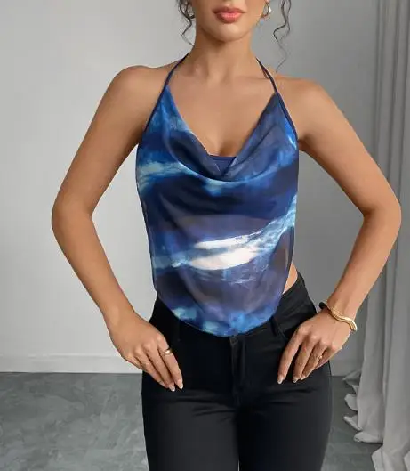 2025年夏 セクシー キャミソール バックレスカラー レディース タンクトップ