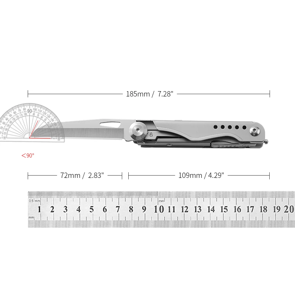 Multifunctional knife Outdoor tools Folding knife Pocket knife Camping equipment, scissors, bottle opener, window breaker