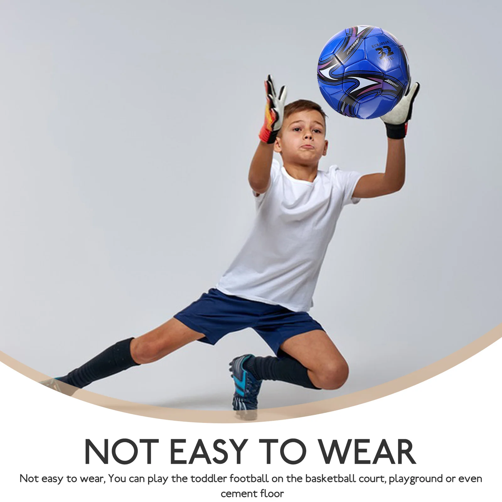 

Kids Soccer Size 5 PVC Inflatable Toddler Soccer Balls Size 5 Football Training Equipment Blue 27cm Playground Match Sport