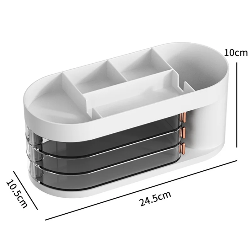 Rotating Pen Holder Storage Box Multi-Functional Storage Tube Office Transparent Finishing Box Stationery Storage