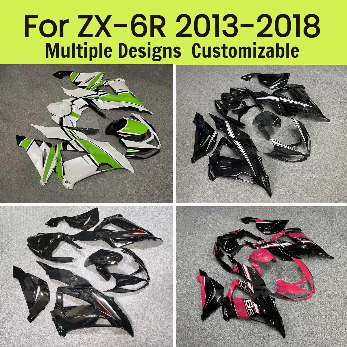 

Motorcycle Fairings for Kawasaki ZX6R 2013-2018 Injection Body Parts Full Set Fairing Kit ZX 6R 13-18
