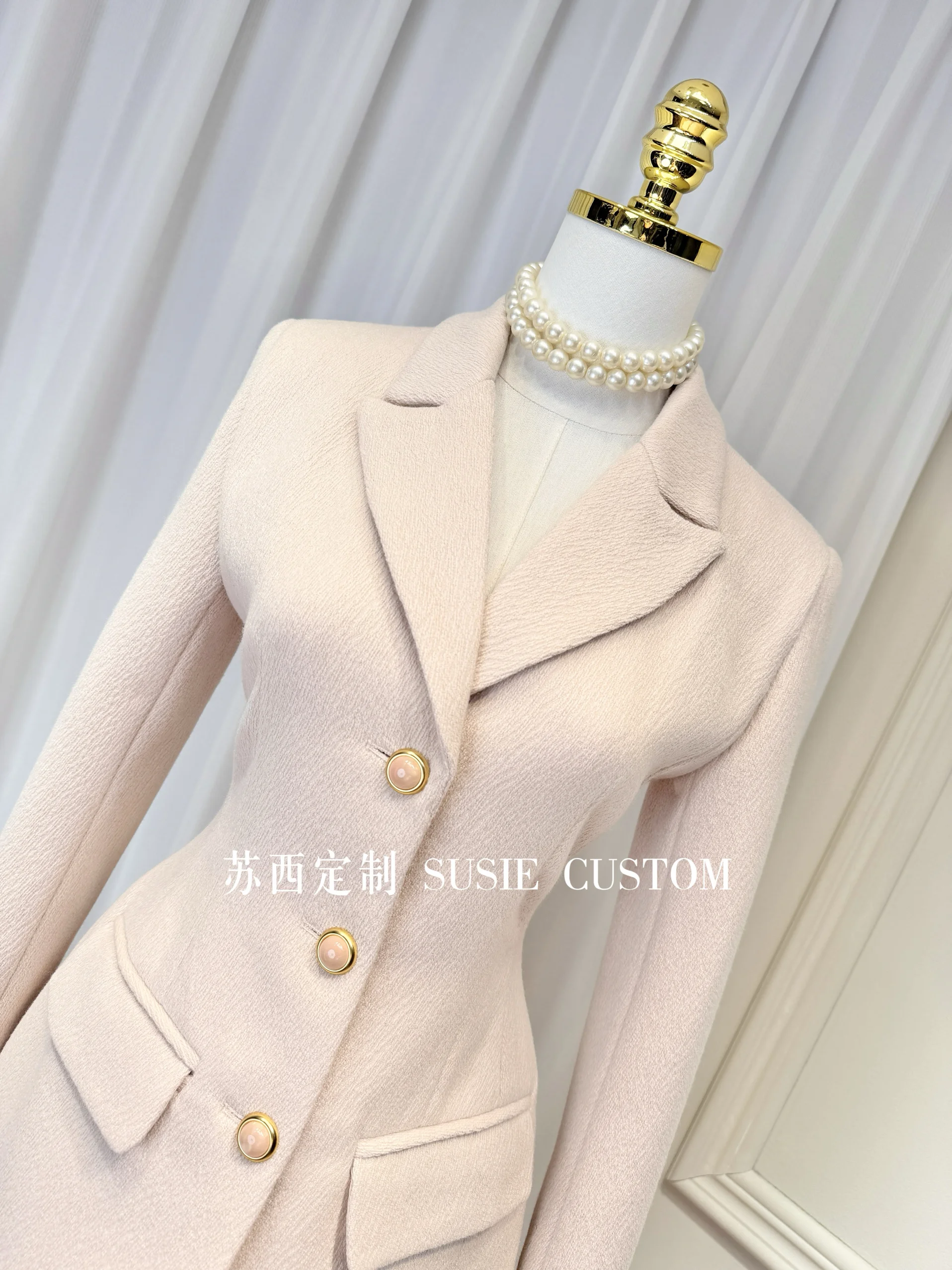 French Temperament Socialite Long Sleeve Single-breasted Slim Woolen Jacket High Waist Petal Skirt Two-piece Sets Women Winter