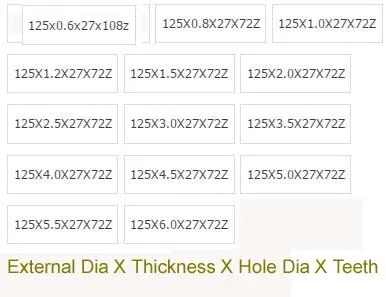 1pc Outer Dia. 125mm x 27mm Inner Dia 72 Teeth HSS Slitting Saw Milling Cutter Thickness 0.8/1/1.2/1.5/2/2.5/3/3.5/4/4.5/5/5.5/6