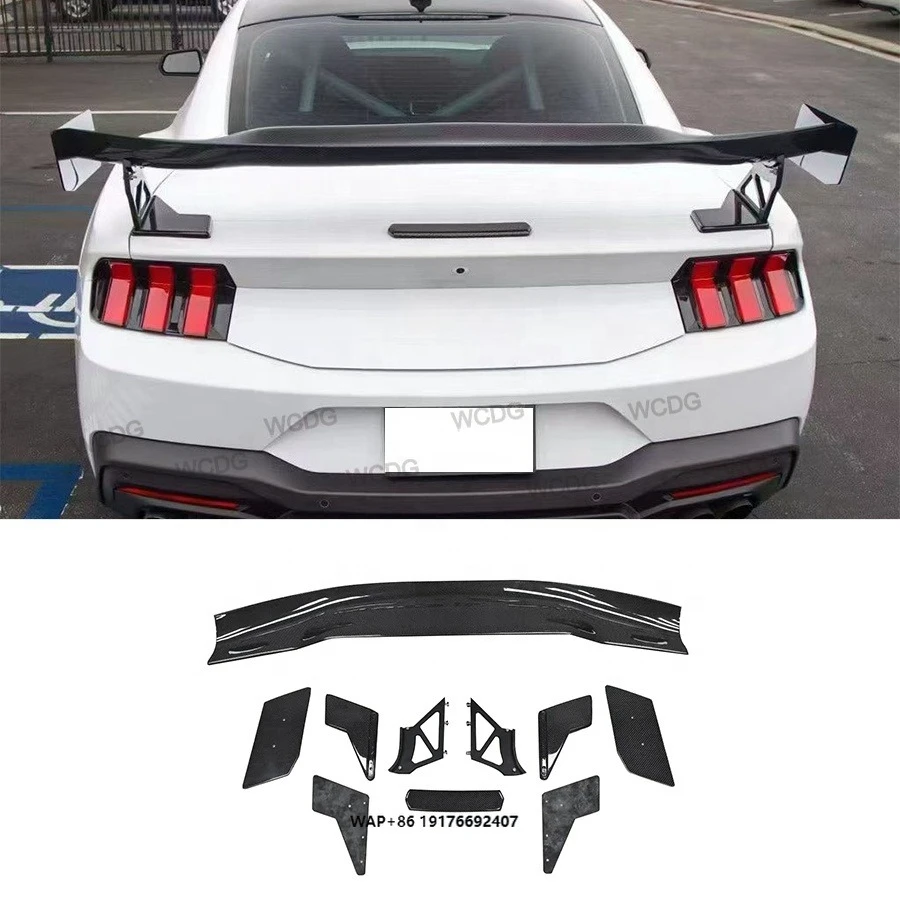

2024 Mustang GT Carbon Fiber Rear Spoiler Ducktail Deck forFord Mustang 2024+ FRP Black APR Style Car Spoiler Wing Car Parts