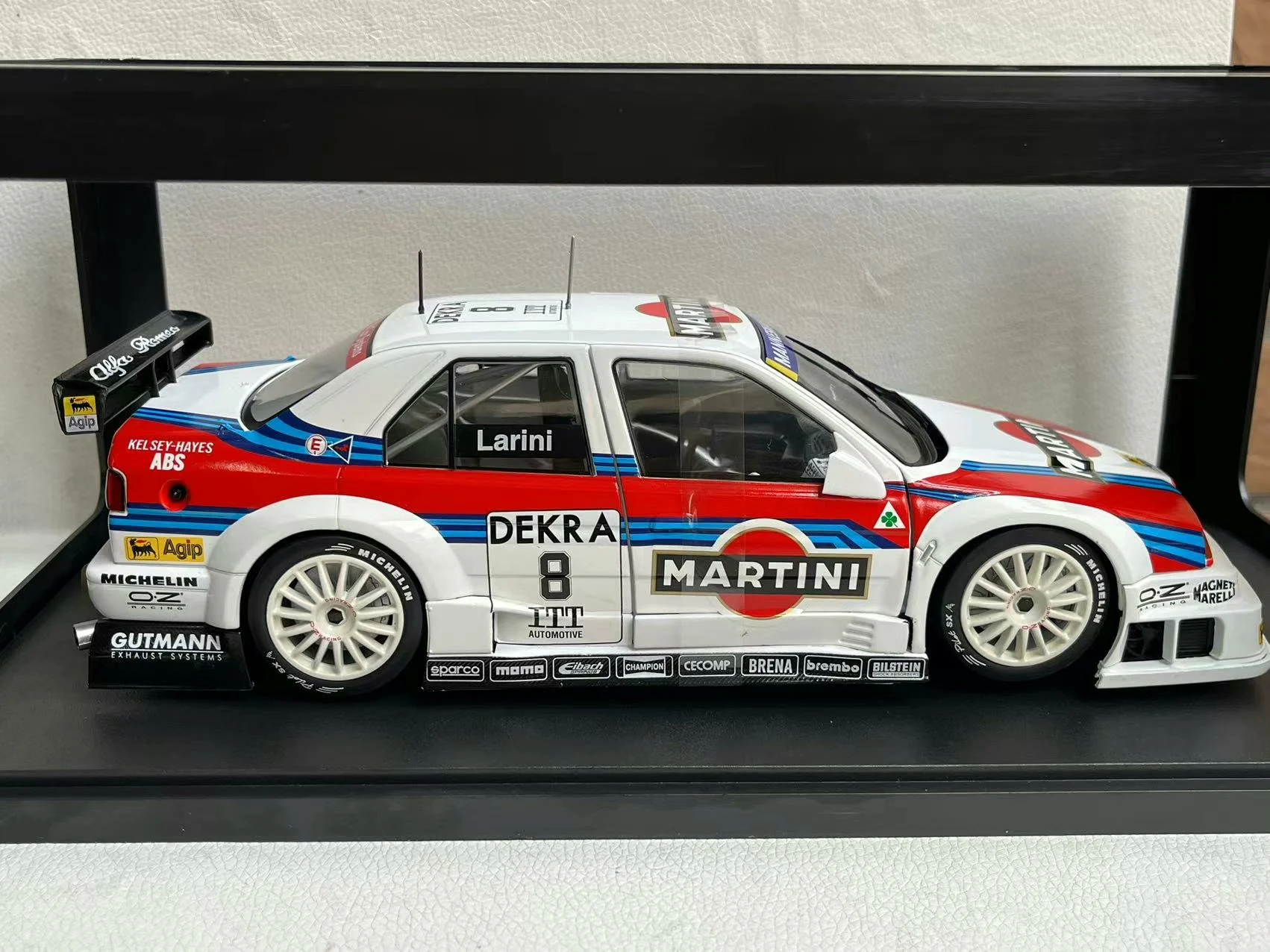 WERK83 1/18 스케일 알파 로미오 1995 # 8 알파 로미오 레이싱 합금 자동차 모델 장난감 선물