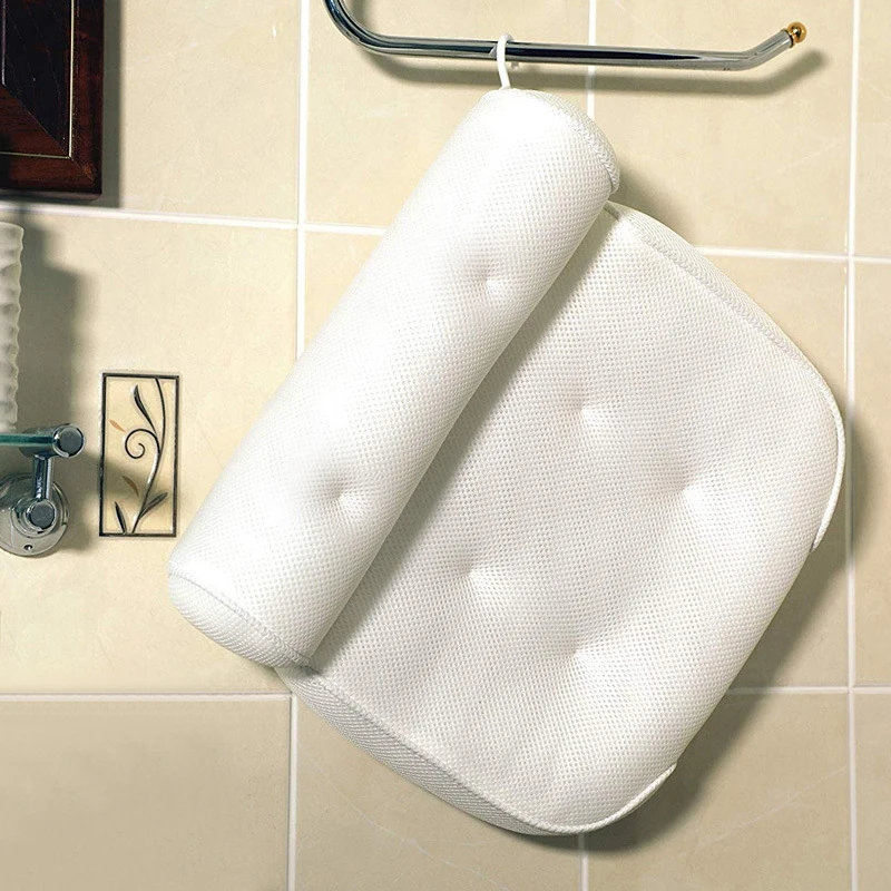 Bath Pillow for Tub Neck and Back Support 3D Air Mesh Spa Bathtub Pillows with Suction Cup