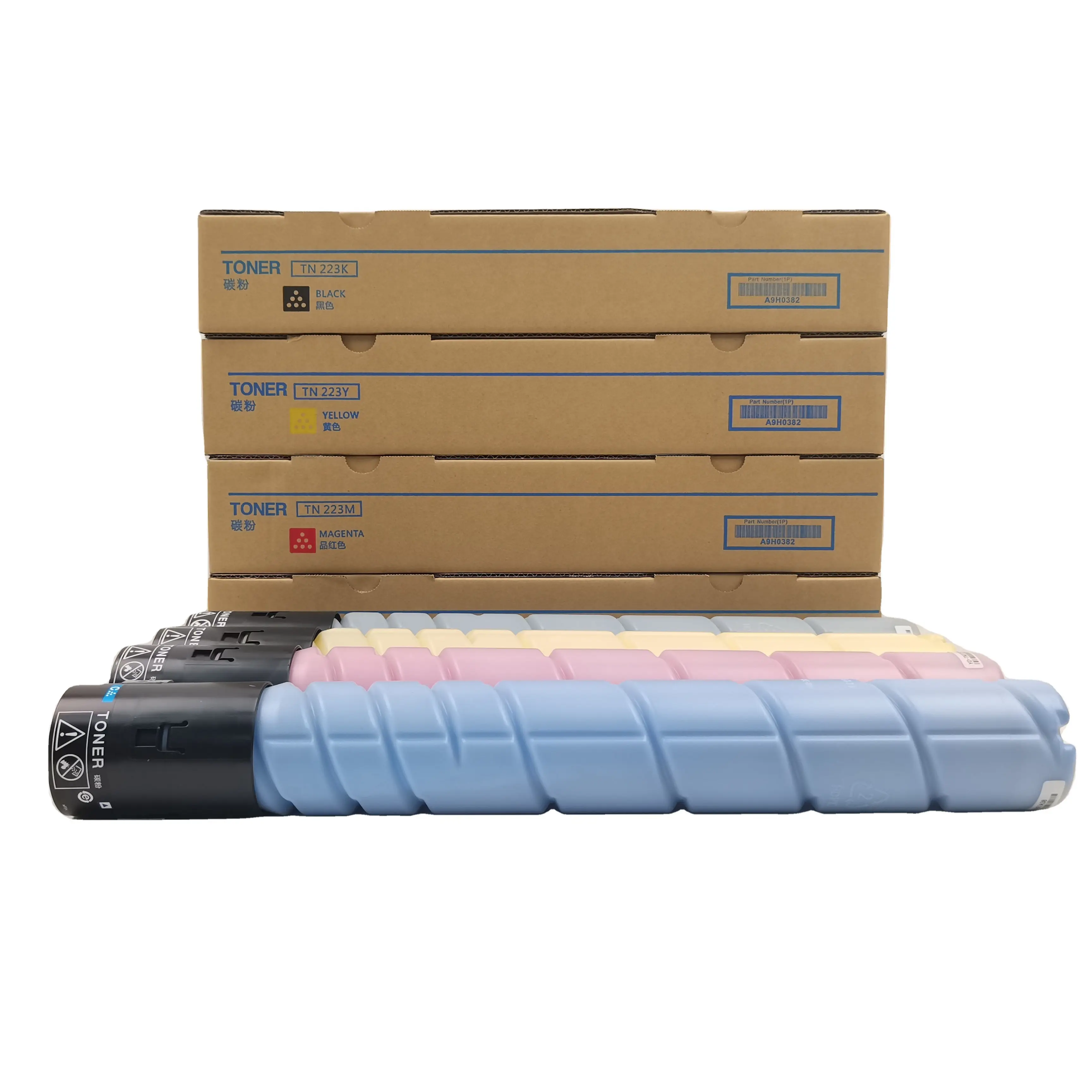 

4PCS/1 Set TN223 TN-223 BYCM for Konica Minolta bizhub C226 C256 C266 Printers Compatible Toner Cartridge BCMY:460g/360g