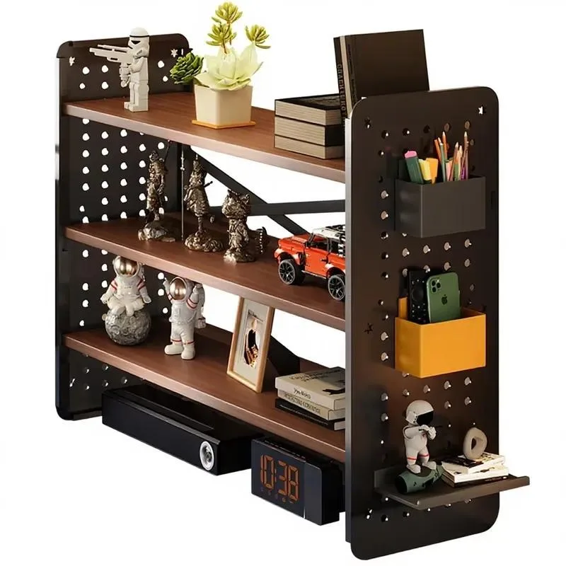 Durable desktop shelves DIY nail board bookshelves, computer desks, multi-layer storage shelves, office display shelves,
