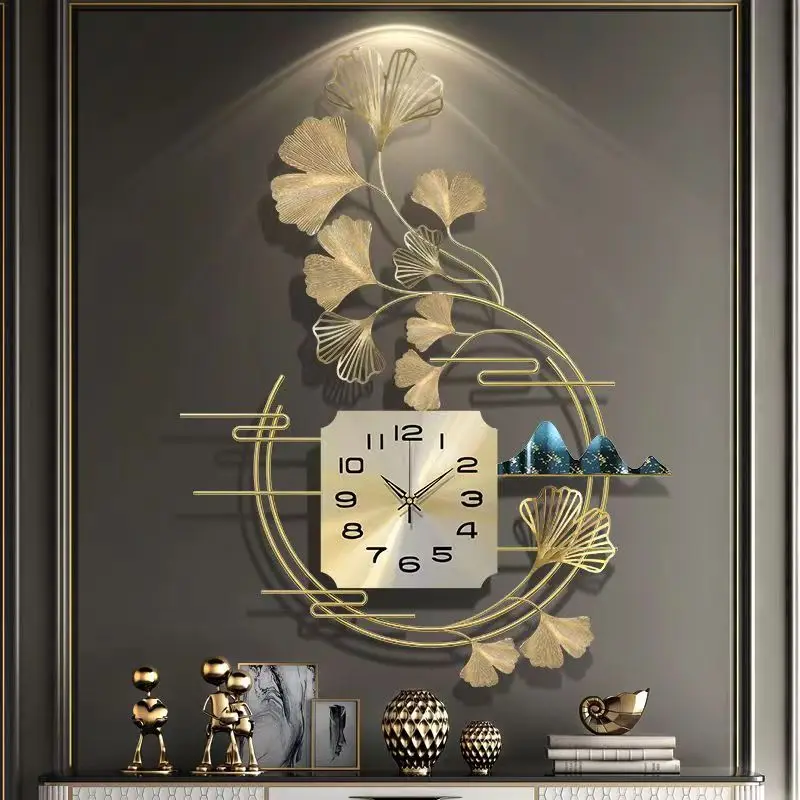 

--66*82 см скандинавский свет, роскошные бесшумные часы, украшение для гостиной, настенные часы, украшение для крыльца, подвесные настенные часы