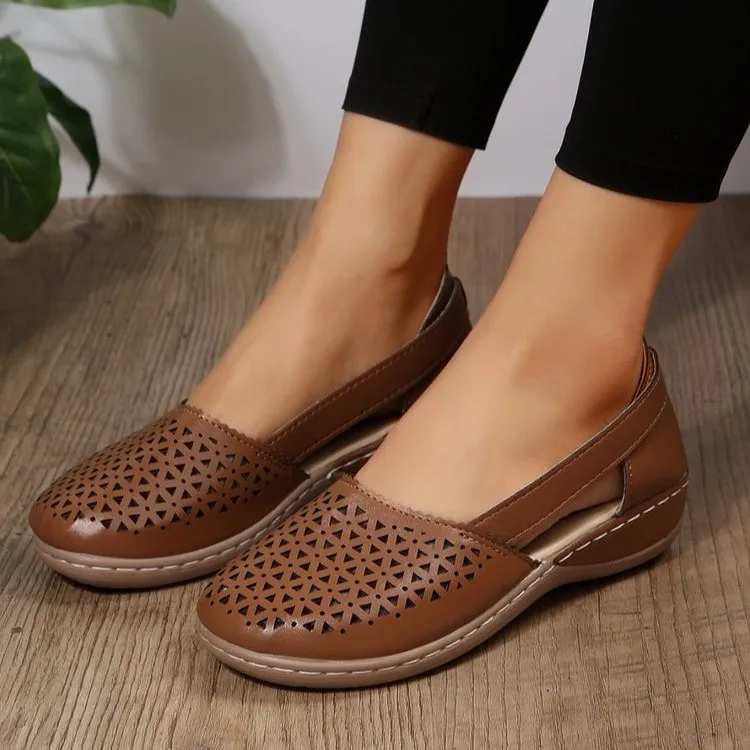 

Women's Autumn Simple Solid Color Comfortable Non-slip Loafers Outdoor Shallow One-leg Mesh Breathable Vulcanized Flats Women