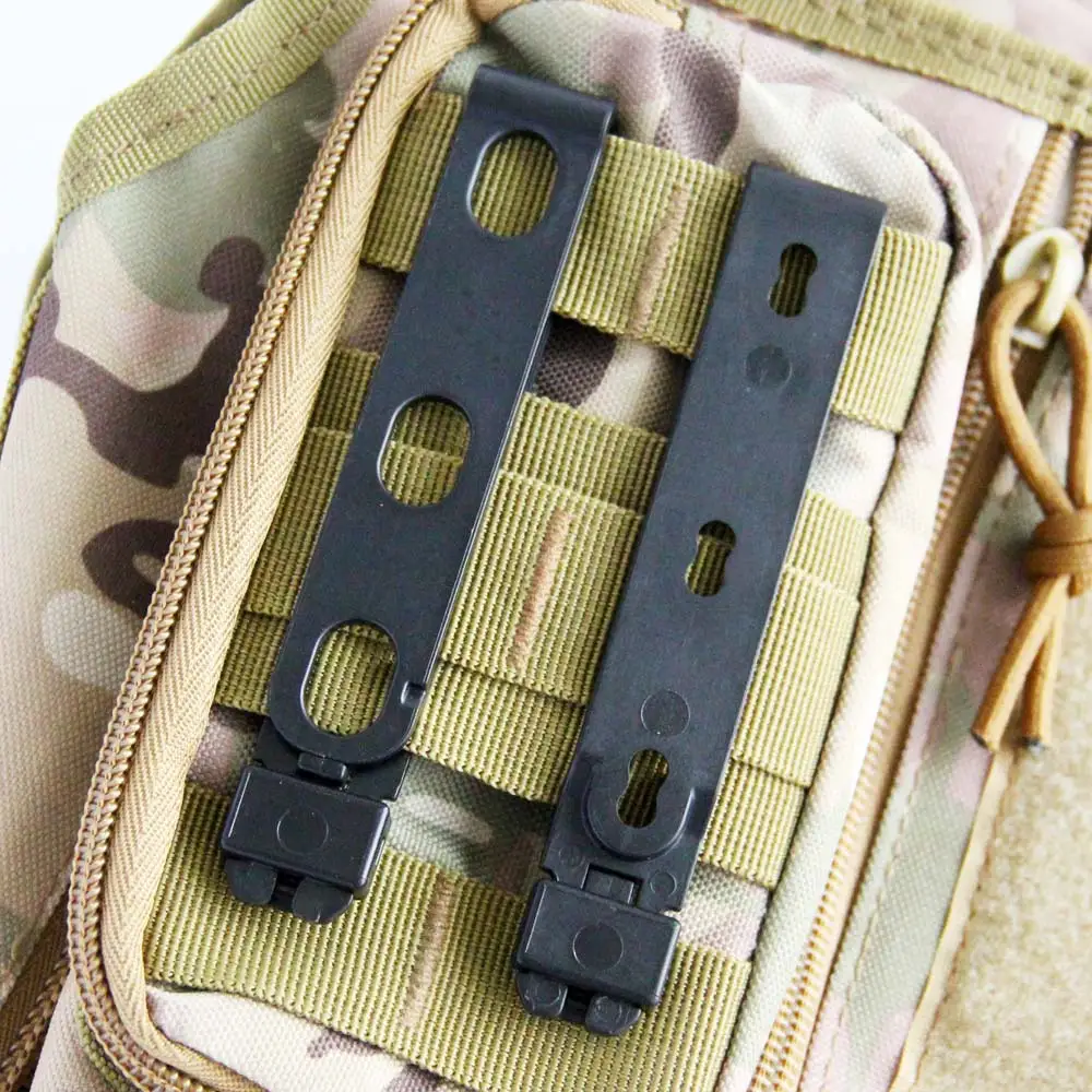 

12PCS Black Plastic Molle Clips Sheath Holster Pouch Accessories Belt Loop With Assemble Screw Spare Parts